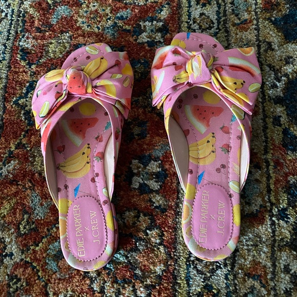 Edie Parker x J. Crew Fruit Bow Sandals - Picture 5 of 9